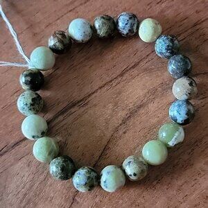 Hand Crafted Chinese Chrysoprase Natural Stone Stretch Bracelet 10MM Beads